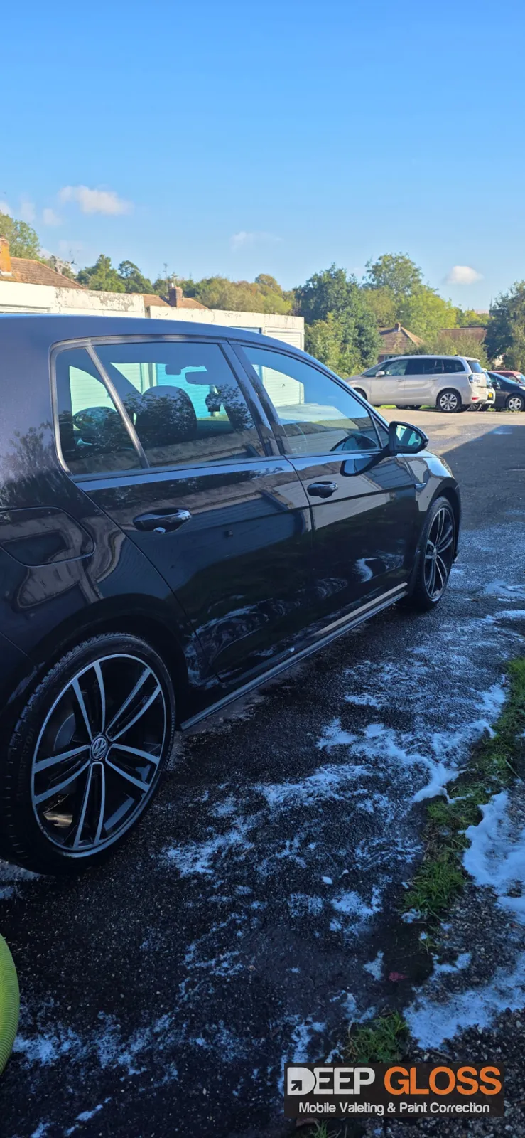VW Golf GTD side paintwork after valet